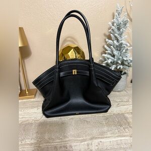 JW PEI Black Textured Tote Bag